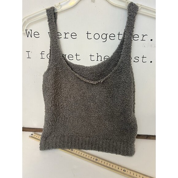 SKIMS Cozy Collection Stretch Knit Fuzzy Tank Top Gray Size L XL.      V - Picture 1 of 6